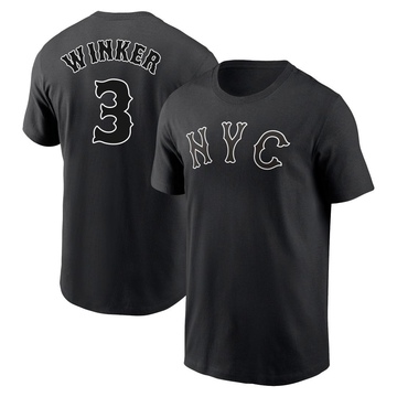 Men's New York Mets Jesse Winker ＃3 2024 City Connect Name & Number T-Shirt - Black