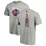 Men's New York Mets Jesse Winker ＃3 Backer T-Shirt Ash