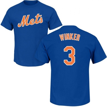 Men's New York Mets Jesse Winker ＃3 Roster Name & Number T-Shirt - Royal