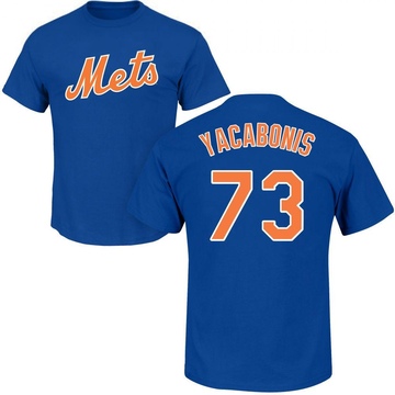 Men's New York Mets Jimmy Yacabonis ＃73 Roster Name & Number T-Shirt - Royal