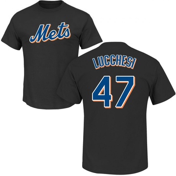 Men's New York Mets Joey Lucchesi ＃47 Roster Name & Number T-Shirt - Black