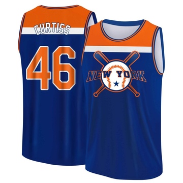 Men's New York Mets John Curtiss ＃46 Legend Baseball Tank Top - Royal/Orange