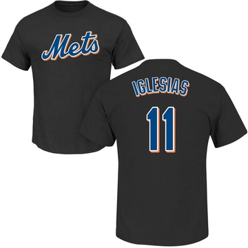 Men's New York Mets Jose Iglesias ＃11 Roster Name & Number T-Shirt - Black