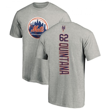 Men's New York Mets Jose Quintana ＃62 Backer T-Shirt Ash