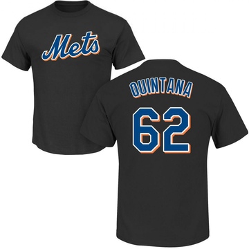 Men's New York Mets Jose Quintana ＃62 Roster Name & Number T-Shirt - Black