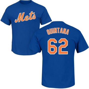 Men's New York Mets Jose Quintana ＃62 Roster Name & Number T-Shirt - Royal