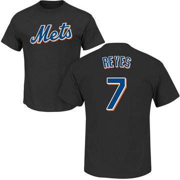 Men's New York Mets Jose Reyes ＃7 Roster Name & Number T-Shirt - Black