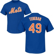 Men's New York Mets Julio Teheran ＃49 Roster Name & Number T-Shirt - Royal