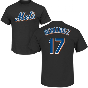 Men's New York Mets Keith Hernandez ＃17 Roster Name & Number T-Shirt - Black