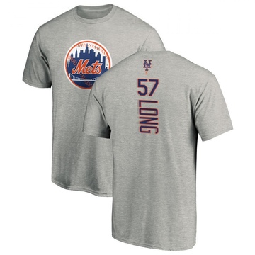 Men's New York Mets Kevin Long ＃57 Backer T-Shirt Ash