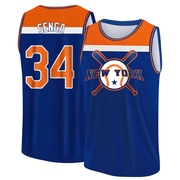 Men's New York Mets Kodai Senga ＃34 Legend Baseball Tank Top - Royal/Orange