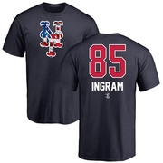 Men's New York Mets Kolton Ingram ＃85 Name and Number Banner Wave T-Shirt - Navy