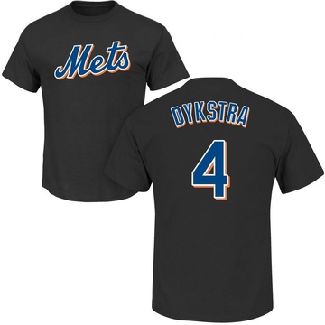 Men's New York Mets Lenny Dykstra ＃4 Roster Name & Number T-Shirt - Black