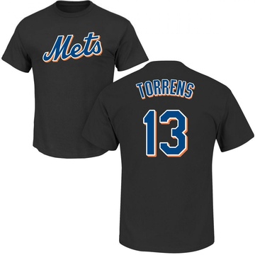 Men's New York Mets Luis Torrens ＃13 Roster Name & Number T-Shirt - Black