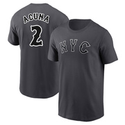 Men's New York Mets Luisangel Acuna ＃2 Graphite 2024 City Connect Fuse Name & Number T-Shirt