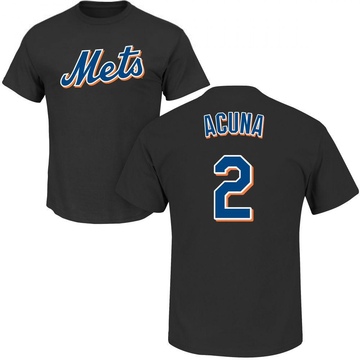 Men's New York Mets Luisangel Acuna ＃2 Roster Name & Number T-Shirt - Black