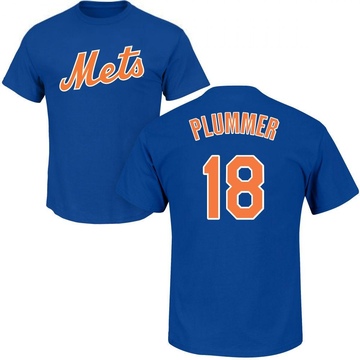 Men's New York Mets Nick Plummer ＃18 Roster Name & Number T-Shirt - Royal