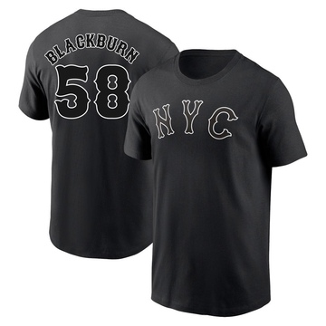 Men's New York Mets Paul Blackburn ＃58 Paul burn 2024 City Connect Name & Number T-Shirt - Black