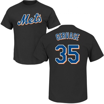 Men's New York Mets Paul Gervase ＃35 Roster Name & Number T-Shirt - Black