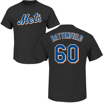 Men's New York Mets Peyton Battenfield ＃60 Roster Name & Number T-Shirt - Black