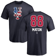 Men's New York Mets Phil Maton ＃88 Name and Number Banner Wave T-Shirt - Navy