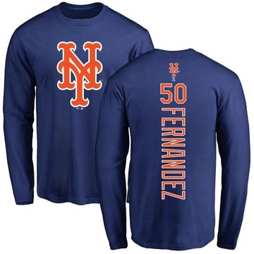 Men's New York Mets Sid Fernandez ＃50 Backer Long Sleeve T-Shirt - Royal