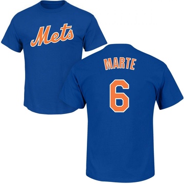 Men's New York Mets Starling Marte ＃6 Roster Name & Number T-Shirt - Royal