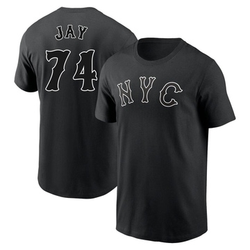 Men's New York Mets Tyler Jay ＃74 2024 City Connect Name & Number T-Shirt - Black