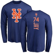 Men's New York Mets Tyler Jay ＃74 Backer Long Sleeve T-Shirt - Royal