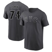 Men's New York Mets Tyler Jay ＃74 Graphite 2024 City Connect Fuse Name & Number T-Shirt