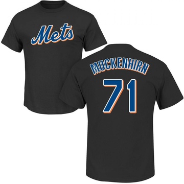 Men's New York Mets Zach Muckenhirn ＃71 Roster Name & Number T-Shirt - Black