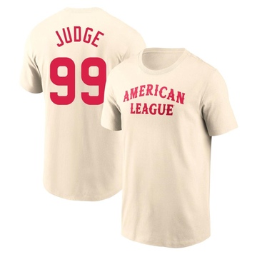 Men's New York Yankees Aaron Judge ＃99 Game American League 2024 All-Star Team T-Shirt - Cream