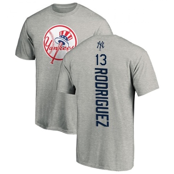 Men's New York Yankees Alex Rodriguez ＃13 Backer T-Shirt Ash