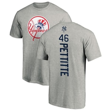 Men's New York Yankees Andy Pettitte ＃46 Backer T-Shirt Ash