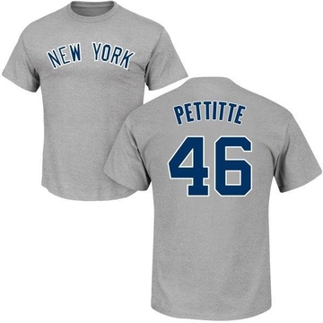 Men's New York Yankees Andy Pettitte ＃46 Roster Name & Number T-Shirt - Gray