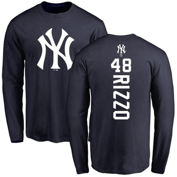 Men's New York Yankees Anthony Rizzo ＃48 Backer Long Sleeve T-Shirt - Navy