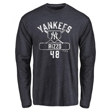 Men's New York Yankees Anthony Rizzo ＃48 Base Runner Long Sleeve T-Shirt - Navy