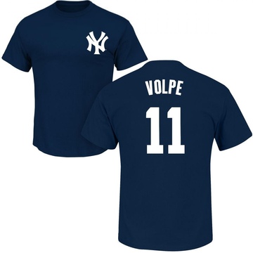 Men's New York Yankees Anthony Volpe ＃11 Roster Name & Number T-Shirt - Navy