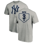 Men's New York Yankees Babe Ruth ＃3 RBI T-Shirt Heathered - Gray