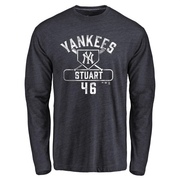 Men's New York Yankees Baron Stuart ＃46 Base Runner Long Sleeve T-Shirt - Navy