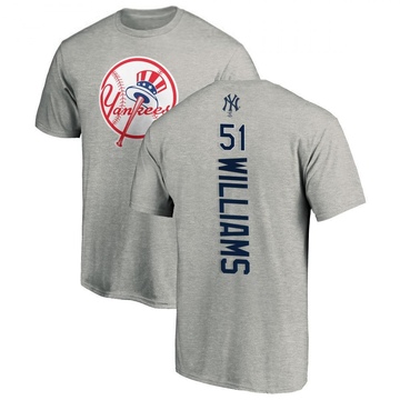 Men's New York Yankees Bernie Williams ＃51 Backer T-Shirt Ash