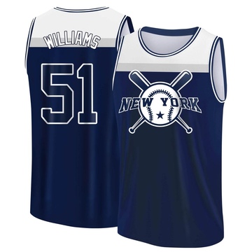 Men's New York Yankees Bernie Williams ＃51 Legend Baseball Tank Top - Navy/White