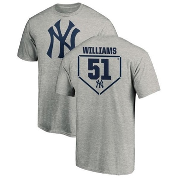 Men's New York Yankees Bernie Williams ＃51 RBI T-Shirt Heathered - Gray