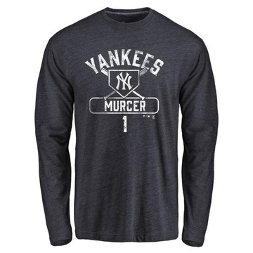 Men's New York Yankees Bobby Murcer ＃1 Base Runner Long Sleeve T-Shirt - Navy