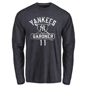 Men's New York Yankees Brett Gardner ＃11 Base Runner Long Sleeve T-Shirt - Navy