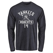 Men's New York Yankees Brian Roberts ＃14 Base Runner Long Sleeve T-Shirt - Navy