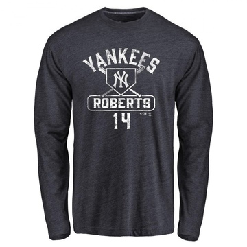 Men's New York Yankees Brian Roberts ＃14 Base Runner Long Sleeve T-Shirt - Navy