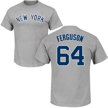 Men's New York Yankees Caleb Ferguson ＃64 Roster Name & Number T-Shirt - Gray