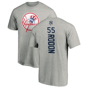 Men's New York Yankees Carlos Rodon ＃55 Backer T-Shirt Ash