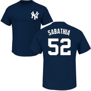 Men's New York Yankees CC Sabathia ＃52 Roster Name & Number T-Shirt - Navy